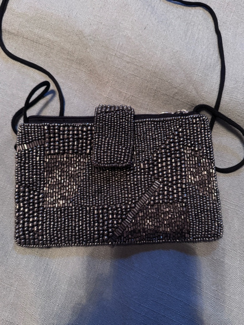 Bamboo and company Beaded Black Evening Crossbody Bag